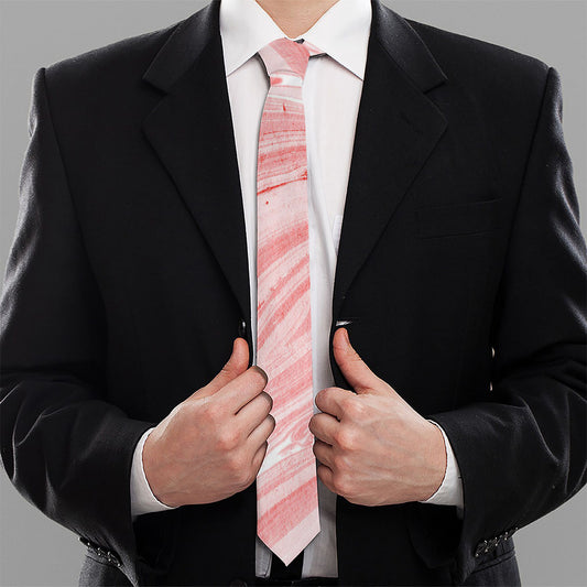 Pink Liquid Marble Print Necktie
