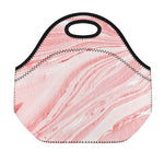 Pink Liquid Marble Print Neoprene Lunch Bag