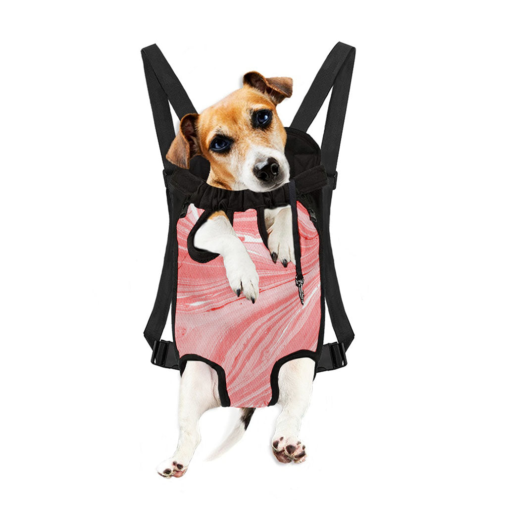 Pink Liquid Marble Print Pet Carrier Backpack