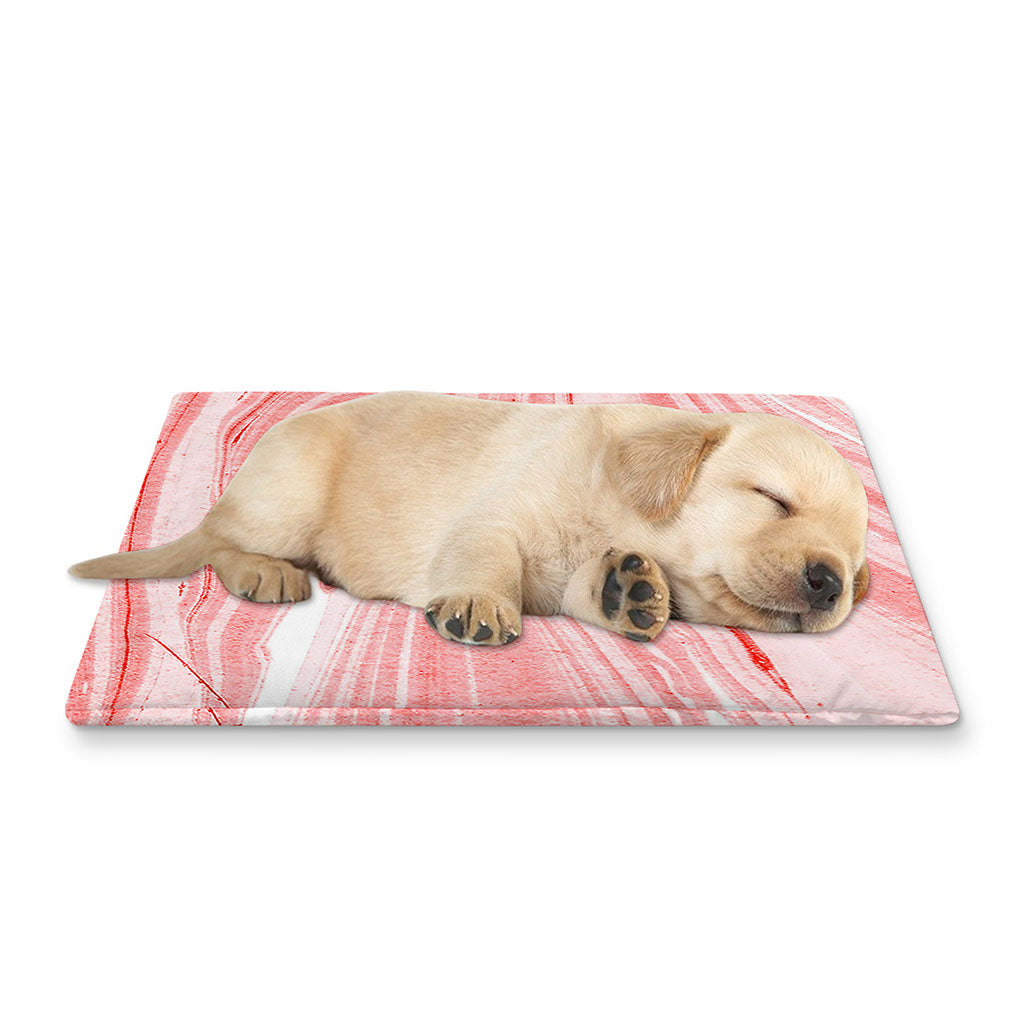 Pink Liquid Marble Print Pet Cooling Mat Cover