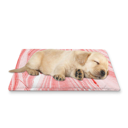 Pink Liquid Marble Print Pet Cooling Mat Cover