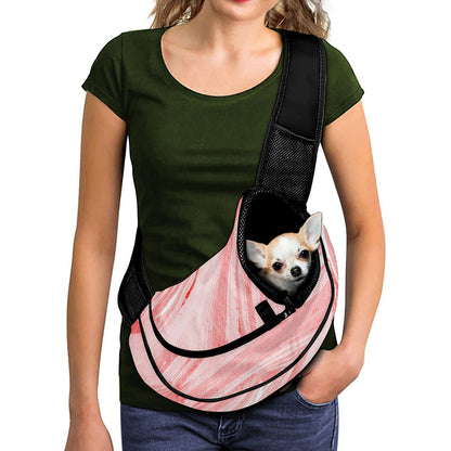Pink Liquid Marble Print Pet Sling Carrier