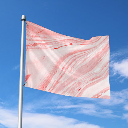 Pink Liquid Marble Print Polyester Flag