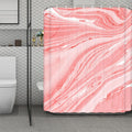 Pink Liquid Marble Print Polyester Shower Curtain