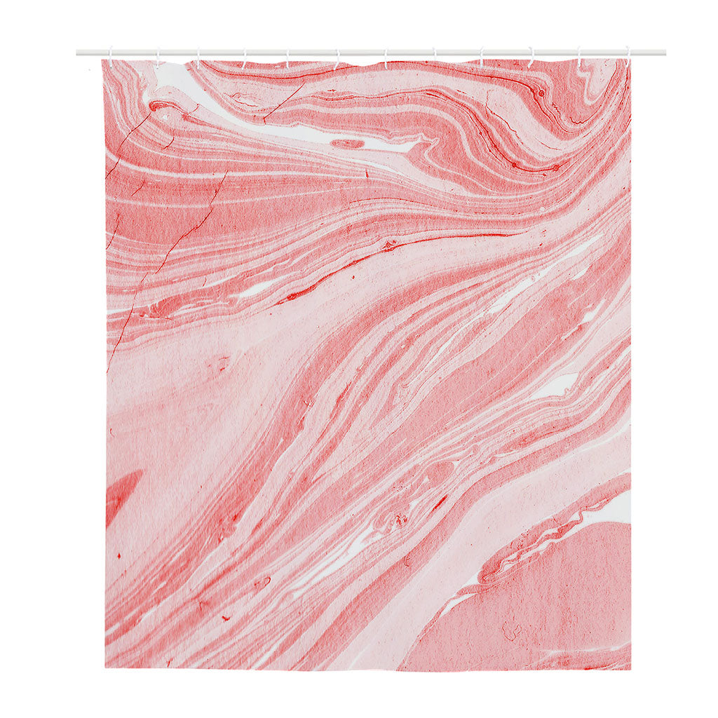 Pink Liquid Marble Print Polyester Shower Curtain
