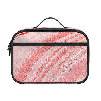 Pink Liquid Marble Print Portable Lunch Bag
