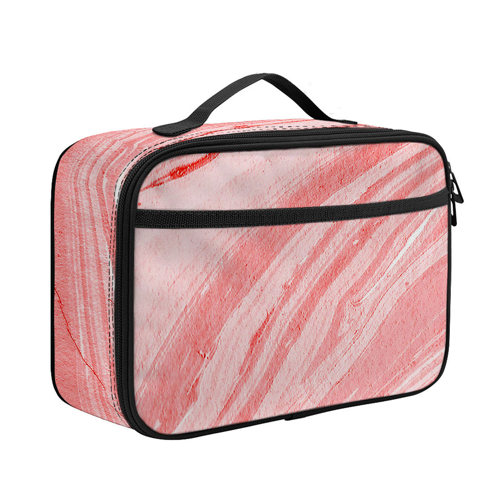 Pink Liquid Marble Print Portable Lunch Bag