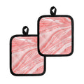 Pink Liquid Marble Print Pot Holders
