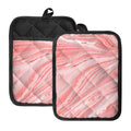 Pink Liquid Marble Print Pot Holders With Pocket