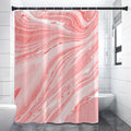 Pink Liquid Marble Print Premium Shower Curtain