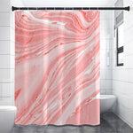 Pink Liquid Marble Print Premium Shower Curtain