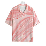 Pink Liquid Marble Print Rayon Hawaiian Shirt