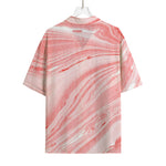 Pink Liquid Marble Print Rayon Hawaiian Shirt