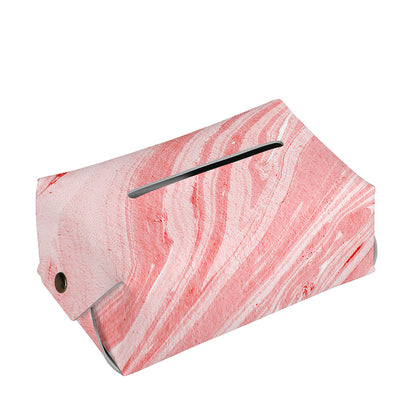 Pink Liquid Marble Print Rectangle Tissue Box Cover