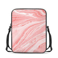Pink Liquid Marble Print Rectangular Crossbody Bag