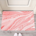 Pink Liquid Marble Print Rubber Doormat
