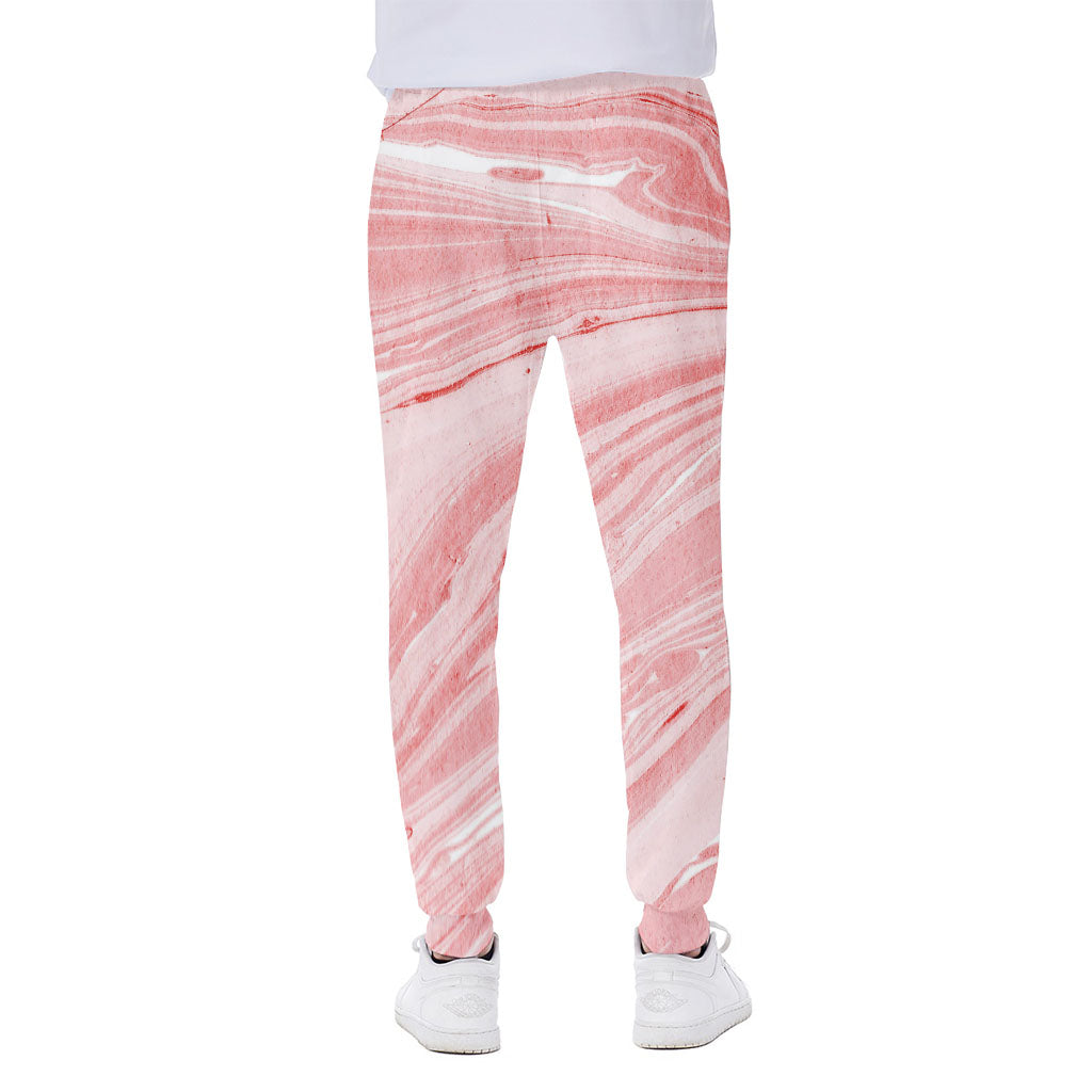 Pink Liquid Marble Print Scuba Joggers