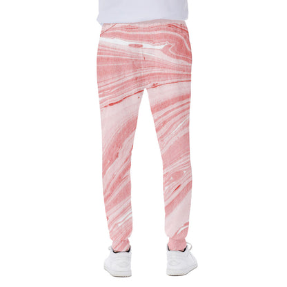 Pink Liquid Marble Print Scuba Joggers
