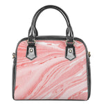 Pink Liquid Marble Print Shoulder Handbag