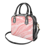 Pink Liquid Marble Print Shoulder Handbag
