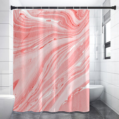 Pink Liquid Marble Print Shower Curtain