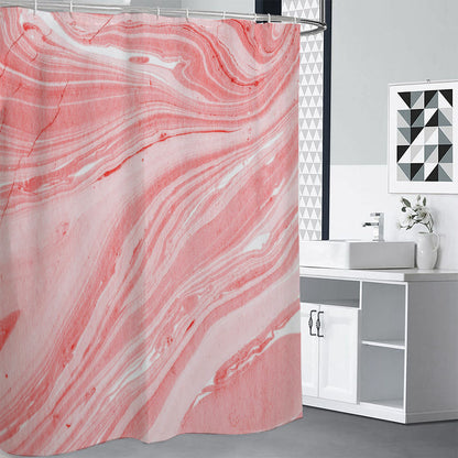 Pink Liquid Marble Print Shower Curtain