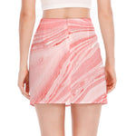 Pink Liquid Marble Print Side Slit Mini Skirt