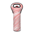 Pink Liquid Marble Print Single Neoprene Wine Tote