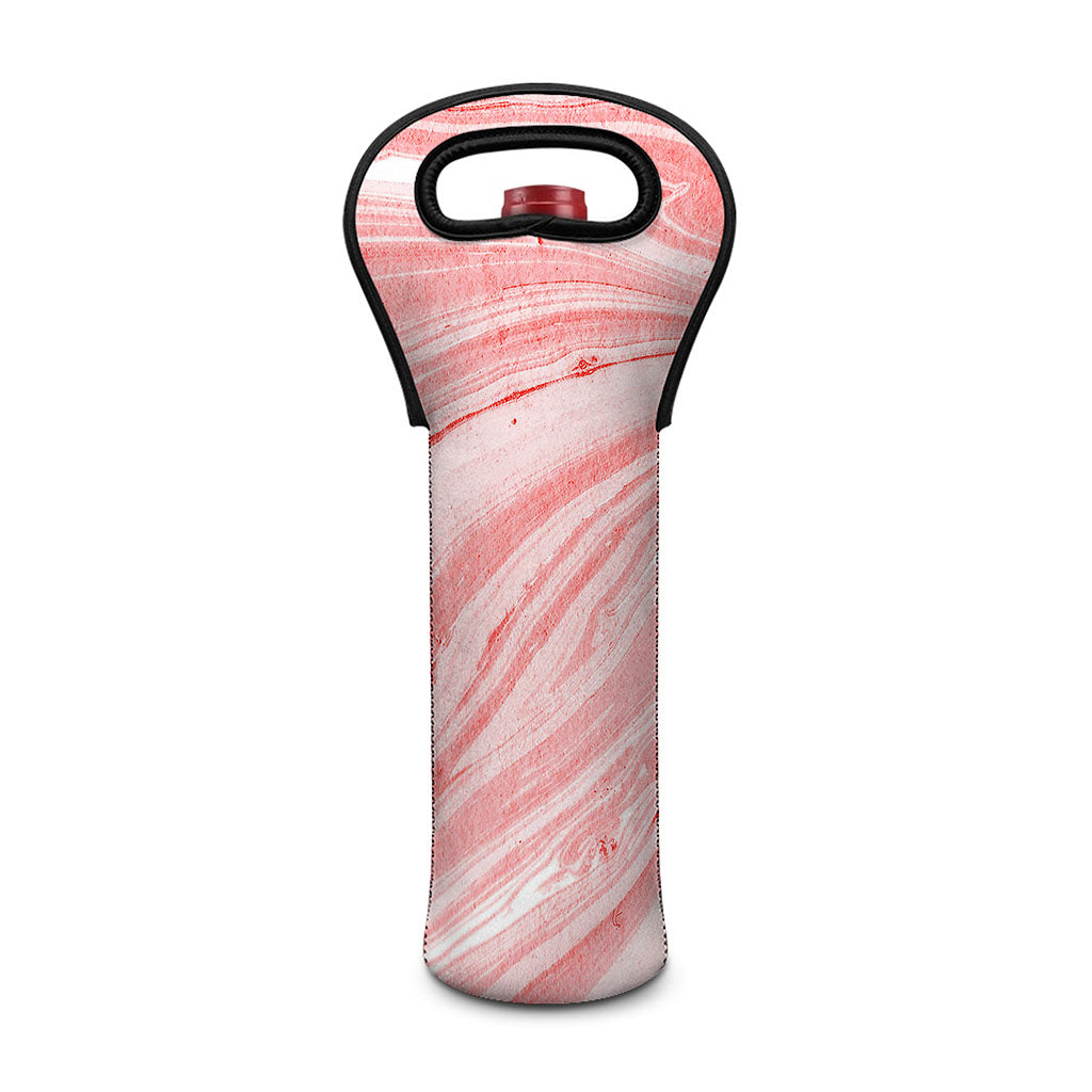 Pink Liquid Marble Print Single Neoprene Wine Tote