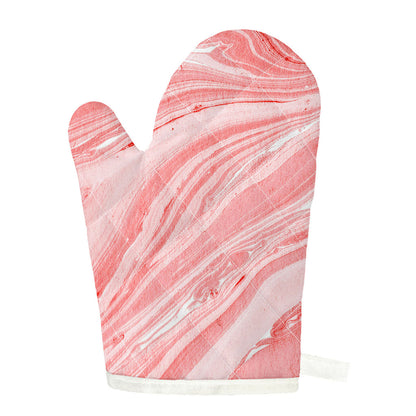 Pink Liquid Marble Print Single Oven Mitt
