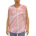 Pink Liquid Marble Print Sleeveless Baseball Jersey