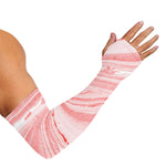 Pink Liquid Marble Print Sun Protection Arm Sleeves