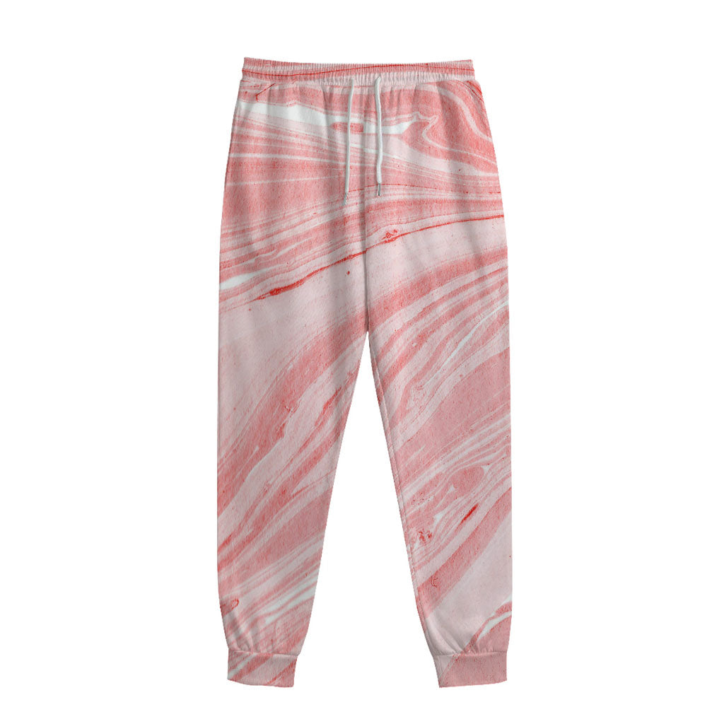 Pink Liquid Marble Print Sweatpants