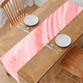 Pink Liquid Marble Print Table Runner