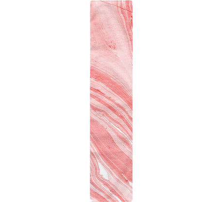 Pink Liquid Marble Print Table Runner