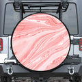 Pink Liquid Marble Print Tire Cover