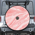 Pink Liquid Marble Print Tire Cover With Camera Hole