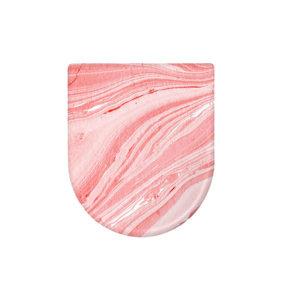 Pink Liquid Marble Print Toilet Lid Cover