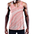 Pink Liquid Marble Print Men's Workout Tank Top