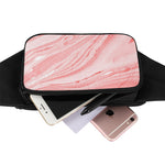 Pink Liquid Marble Print Waist Bag