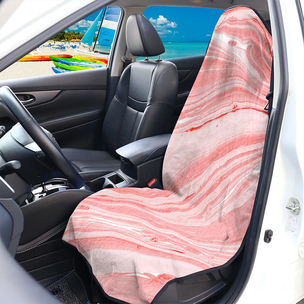 Pink Liquid Marble Print Waterproof Car Seat Cover