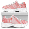 Pink Liquid Marble Print White Chunky Shoes