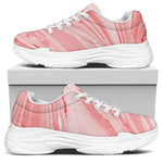 Pink Liquid Marble Print White Chunky Shoes