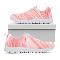 Pink Liquid Marble Print White Running Shoes