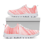 Pink Liquid Marble Print White Running Shoes