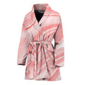 Pink Liquid Marble Print Women's Bathrobe