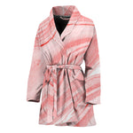 Pink Liquid Marble Print Women's Bathrobe