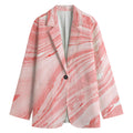 Pink Liquid Marble Print Women's Blazer