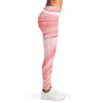Pink Liquid Marble Print Women's Leggings