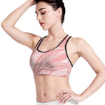 Pink Liquid Marble Print Women's Sports Bra